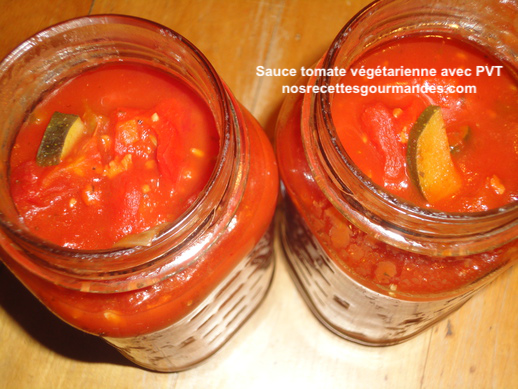 Sauce tomate végétarienne avec PVT