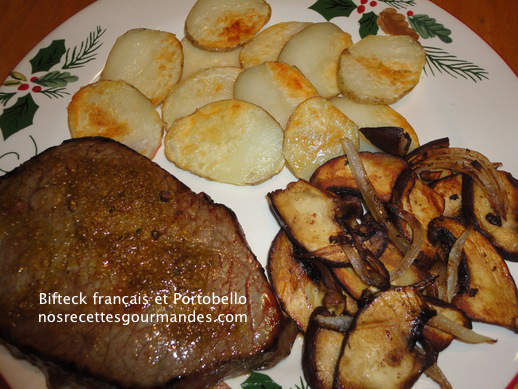 Bifteck français et Portobello