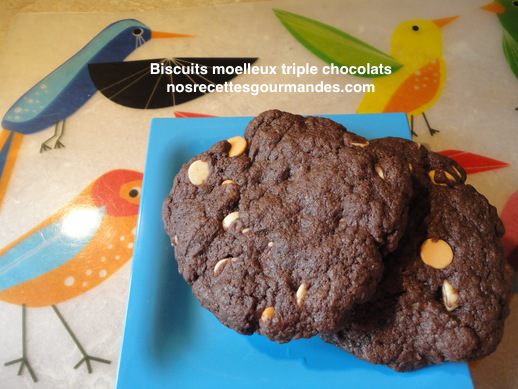 Biscuits moelleux triple chocolats
