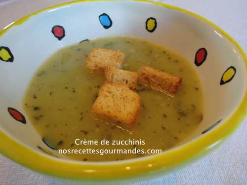 Recette Crème de zucchinis Nos recettes gourmandes