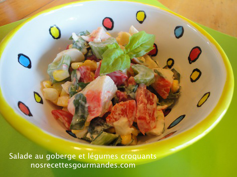 Salade au goberge et légumes croquants