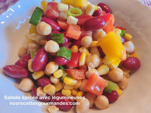 Salade épicée avec légumineuses