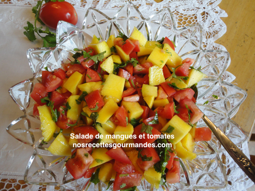 Salade composée de mangues et tomates